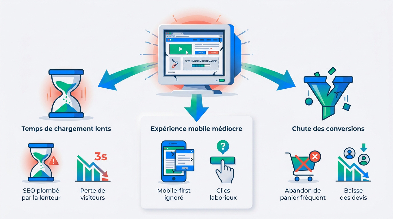 Probl&egrave;mes de performance web lenteur et conversion en baisse