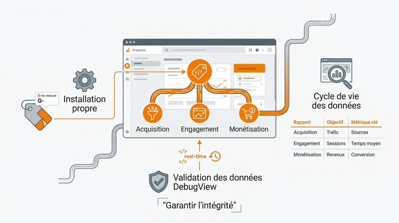Processus d'installation et d'analyse des données dans Google Analytics 4